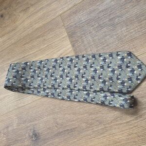 Chloe 100% Silk Handmade Tie Blue/Gray Fish And Lure Design